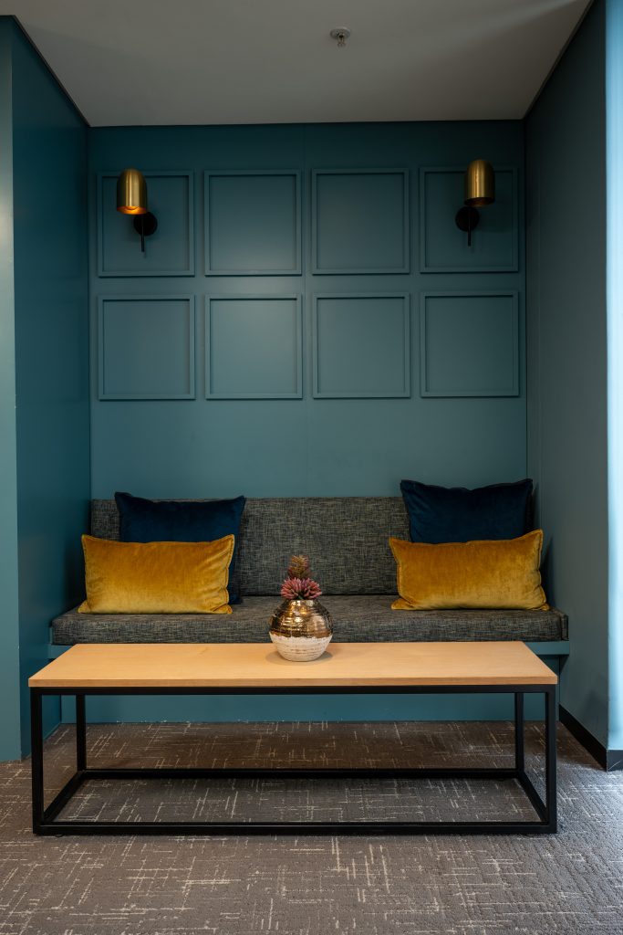 A panelled seating nook
